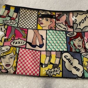 Kate Spade Pop Art Comic Vinyl Cosmetic Pouch - Multicolor